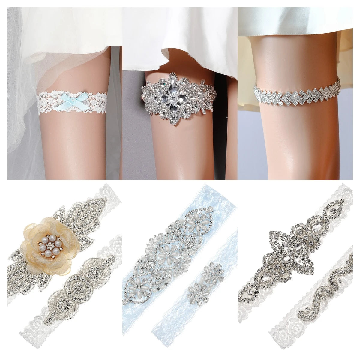 Sexy Leg Garters Belt For Women Lace Embroidery Floral Bride Leg Garter Wedding Fashion Sexy Flower Lace Accessories
