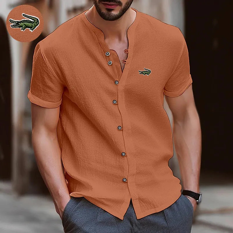 High Quality Men's Spring/Summer New Short Sleeve Cotton Linen Shirts Business Casual Loose Fitting T-shirt Shirts Top S-2XL
