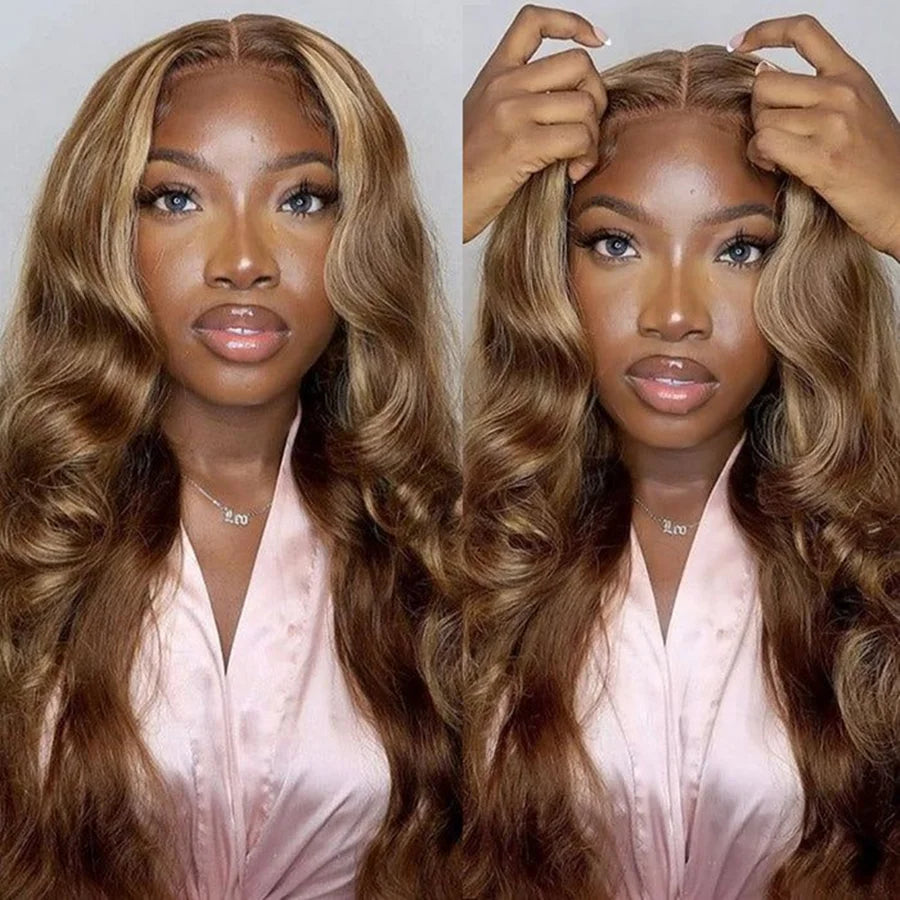 Wear Go Wig Body Wave Highlight Wig Human Hair For Women 6x4 Hd Lace Frontal 180% Glueless Wig Human Hair Ready To Wear On Sale