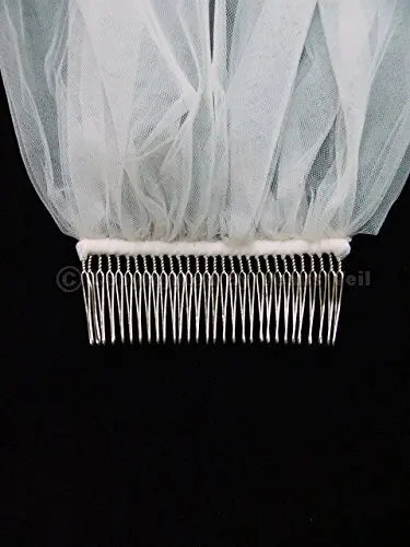 2T 2 Tier Ribbon Edge Center Gathered Beaded Bridal Veil 2023