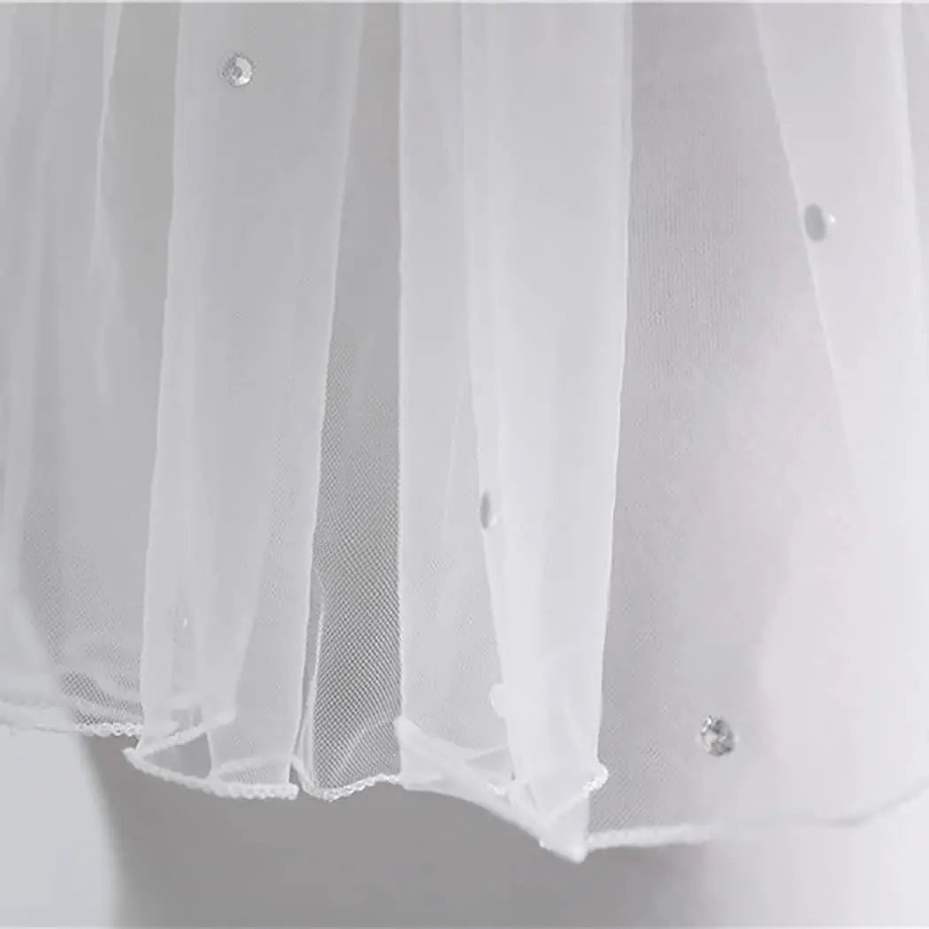 Crystal Bridal Veils Short 1 Tier Soft Mesh With Comb Wedding Party Bride Hair Accessories for Women and Girls
