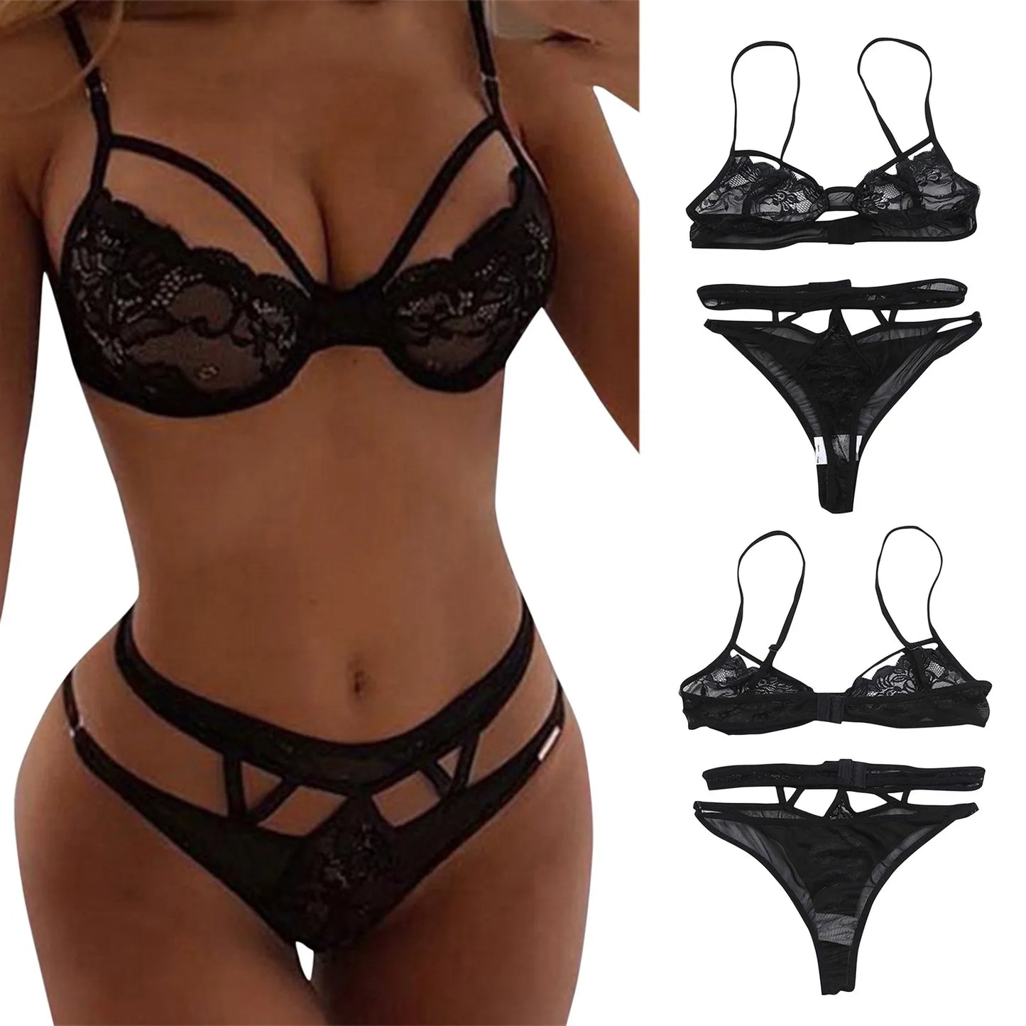 Women Sexy Bikinis Solid Color Push Up Padded Bra Women's High Waist Hollow Out Slim Fit Fashion Breath Hollow Up Swimwear
