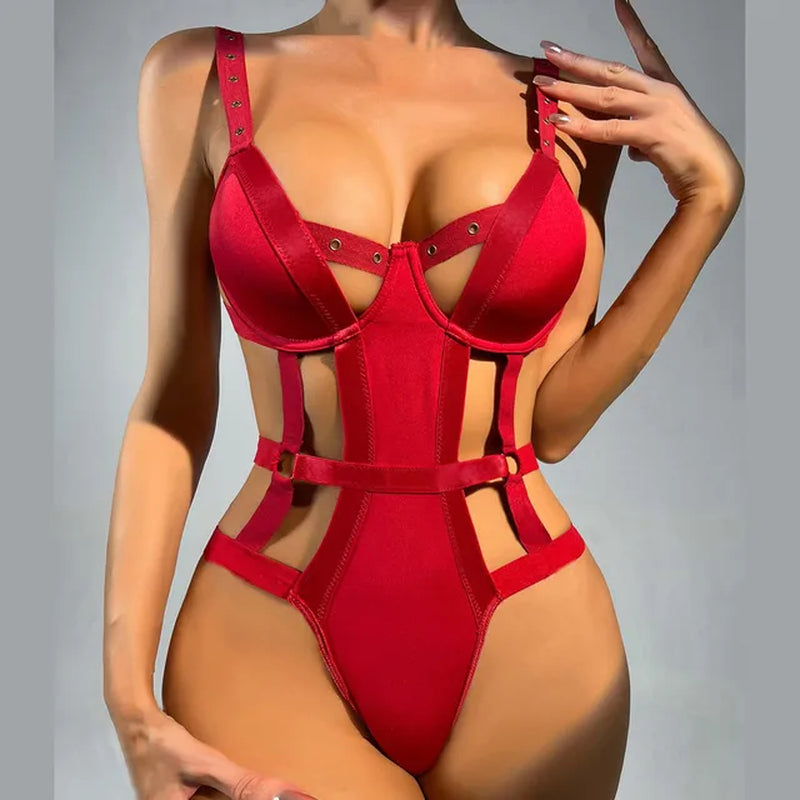 PU Leather Sexy Lingerie Two Pieces Exotic Sets Women Latex Push up Bra Thongs Lingerie Underwear Lenceria Erotic Costumes