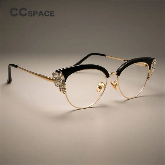 45120 GORGEOUS Ladies Cat Eye Shiny Rhinestones Glasses Frames For Women Eyewear Optical EyeGlasses