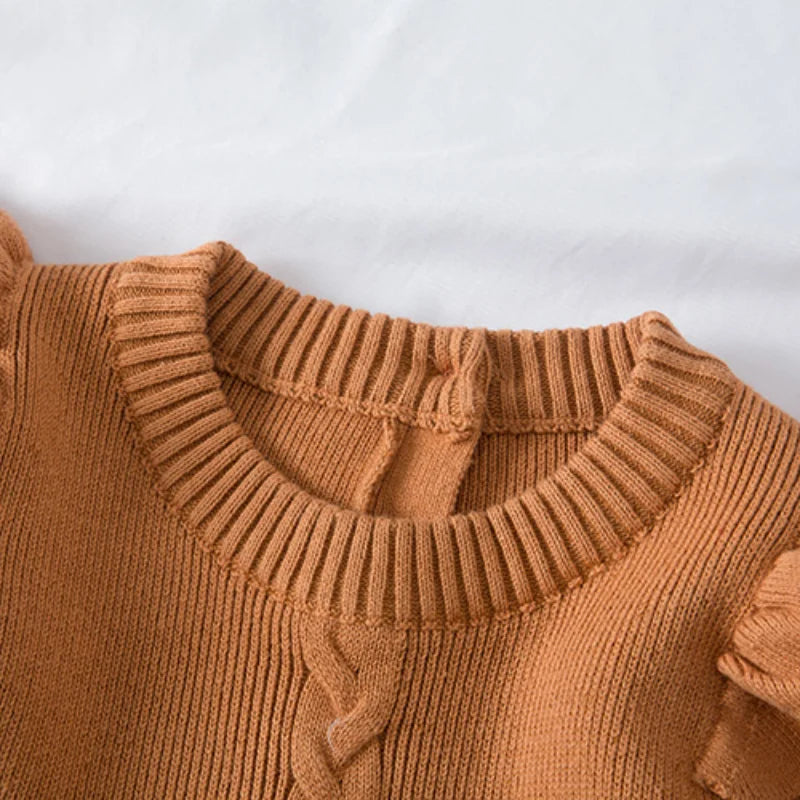 Spring and Autumn Girls' Knitted Loose Bald Sweater Thin Dress Preschool Soft Long Sleeve Dress Baby Christmas Dress