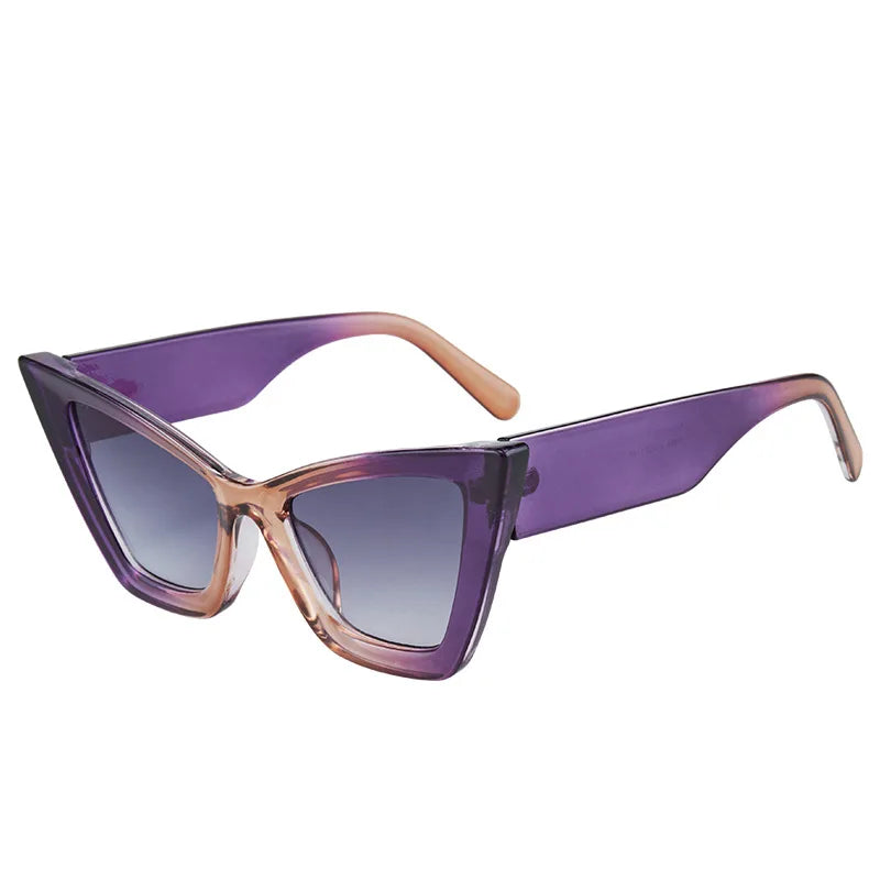 2023 New Design Fashion Big Frames Cat Eye Sunglasses Women Trend Luxury Brand Shades Female Eyewear UV400