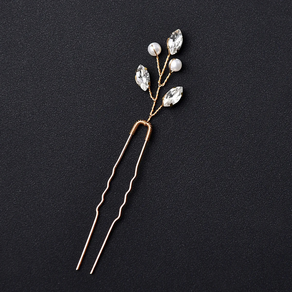 6Pcs Bridal Hairpins Wedding Headpiece Golden And Silvery Pearl Hair Comb Rhinestone Crystal Wedding Hair Accessories