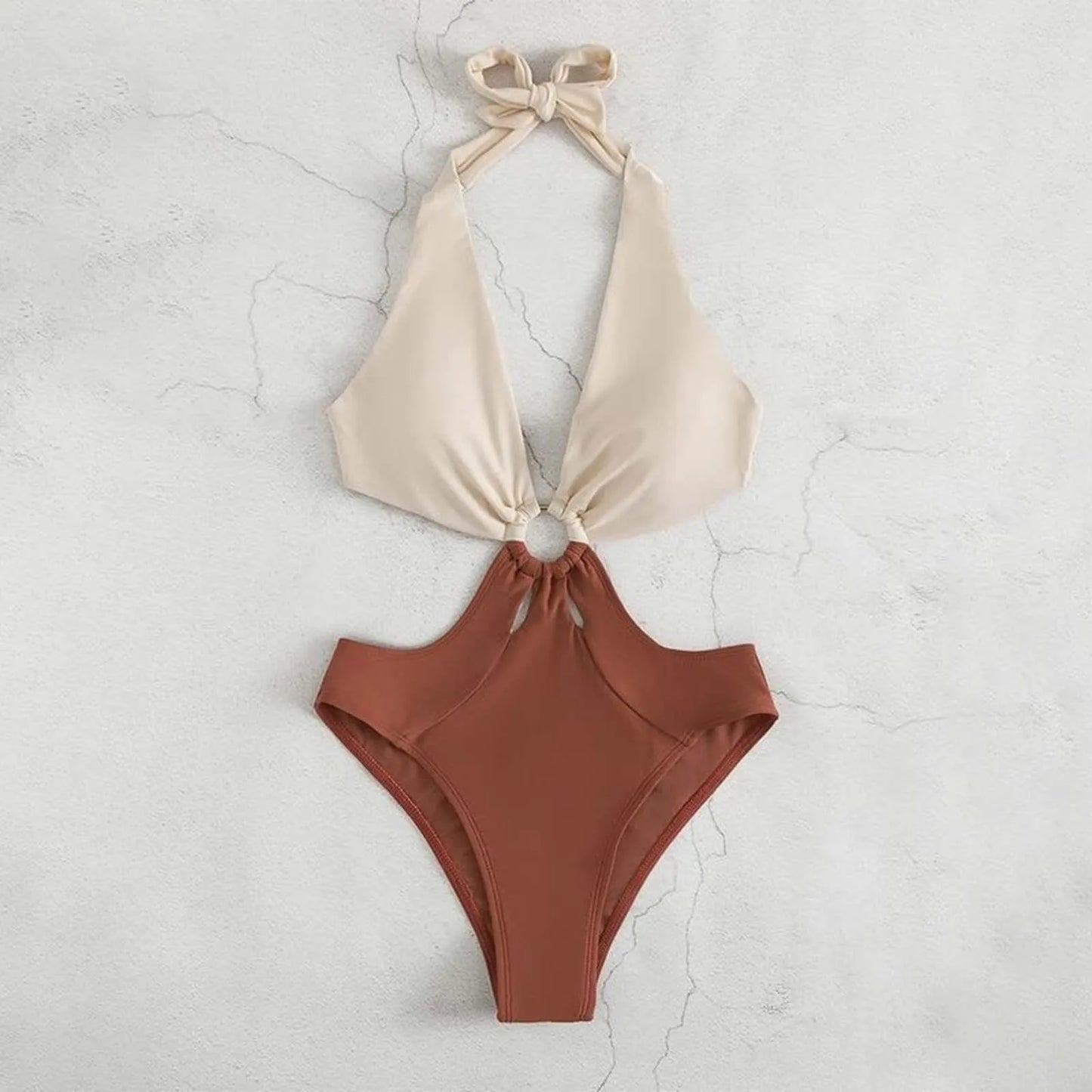 Swimsuits 2024 Woman Women'S Fashion Advanced Patchwork Color Sexy Swimsuit French Retro Underbelly Slim Swimwear купальник