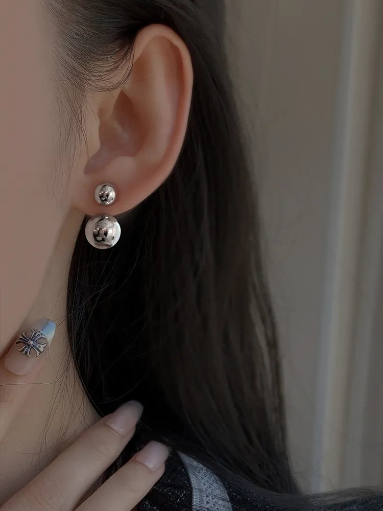 2023 New Women's Earrings Metal Ball Ear Stud Earrings for Women Bijoux Korean Boucle Girl Gifts Jewelry Wholesale