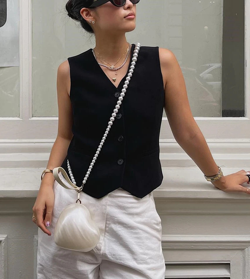 Acrylic heart bag women designer evening party cute pearl color purse 2023 new clutch handbag with strap wholesale