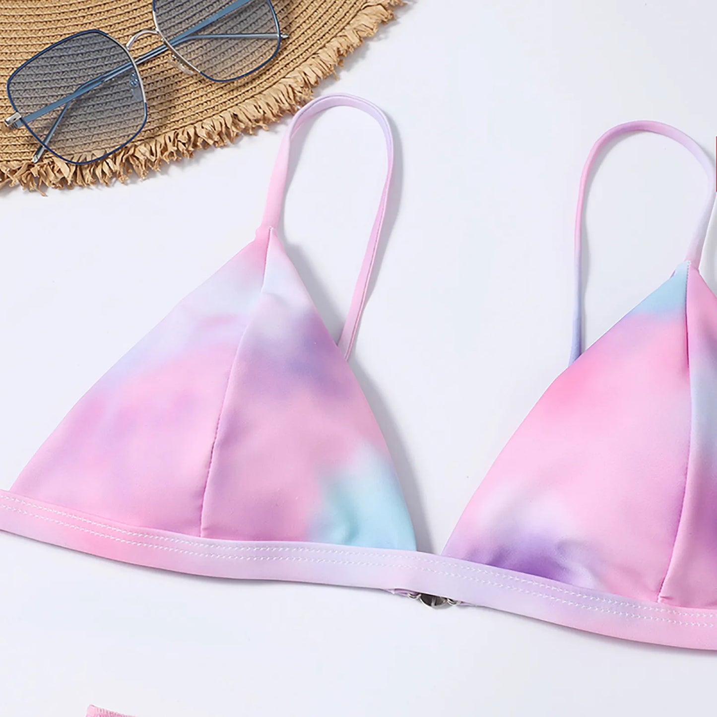 Women's Swimsuit 2023 Plus Size Bikinis Sets For Women Split High Waist Tie-dye Printed Three-piece Skirt Bikini Free Shipping
